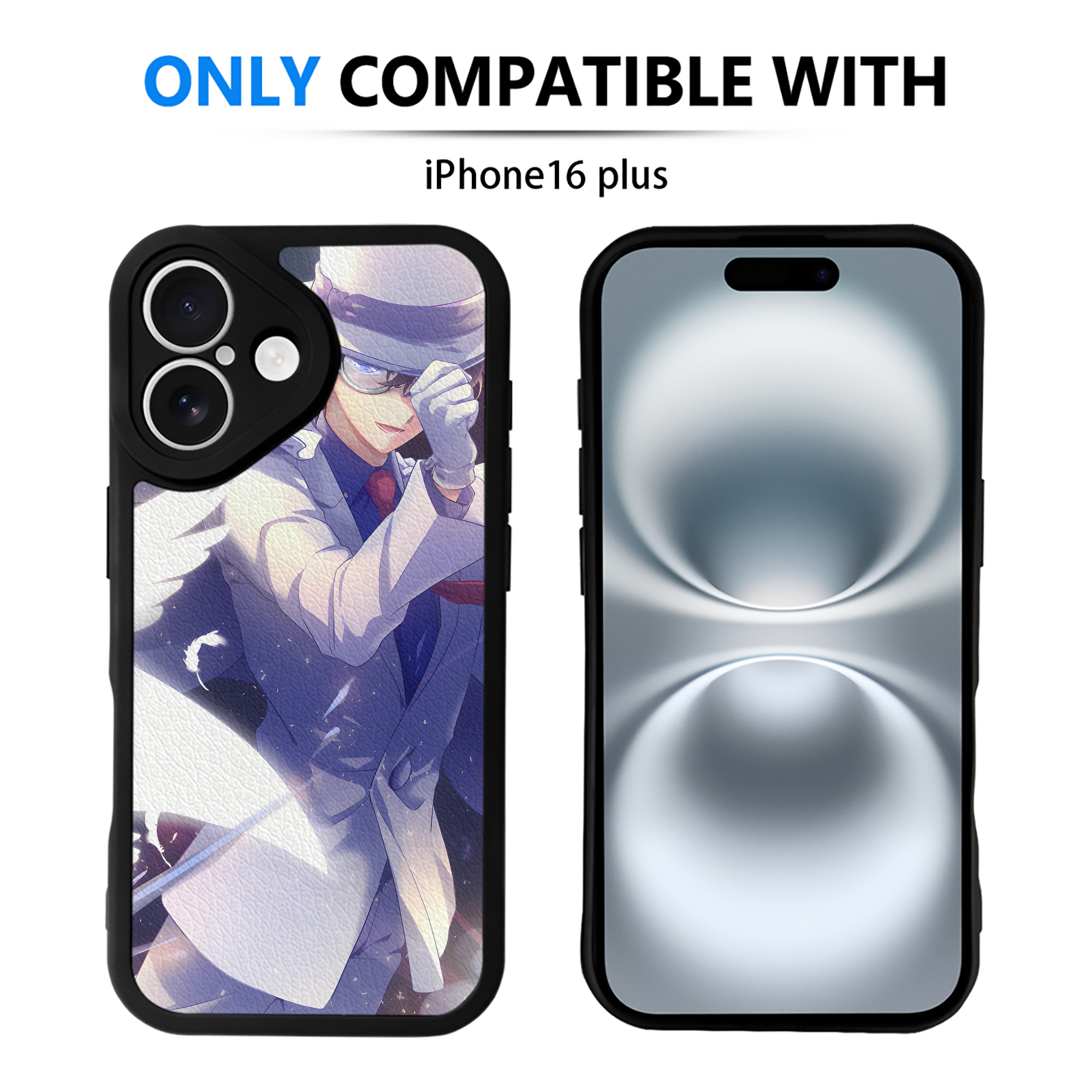 （画像用） 名探偵コナン Detective Conan 【iPhone 16シリーズ対応】シリコンスマホケース（レザー調） 材質：シリコン